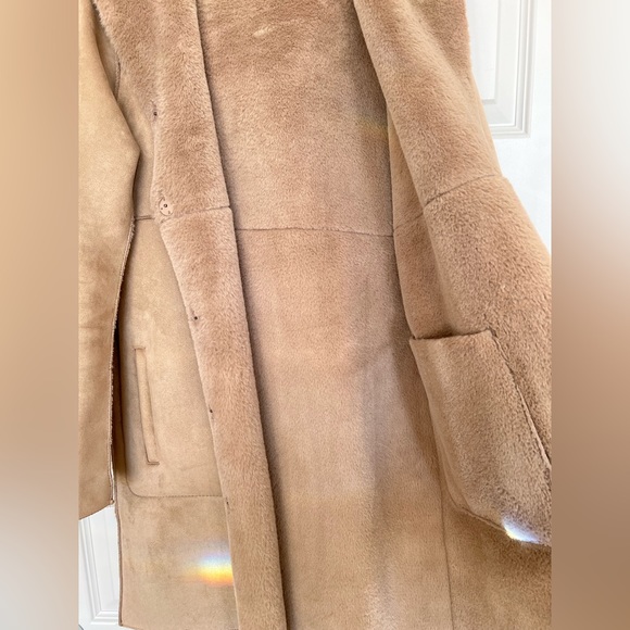 Zara  double face velvet & fur Puffer coat /,small size - Picture 6 of 16
